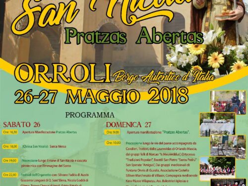 SPOT – Festa di San Nicola – Pratzas Abertas – 26/27 Maggio 2018 – Orroli